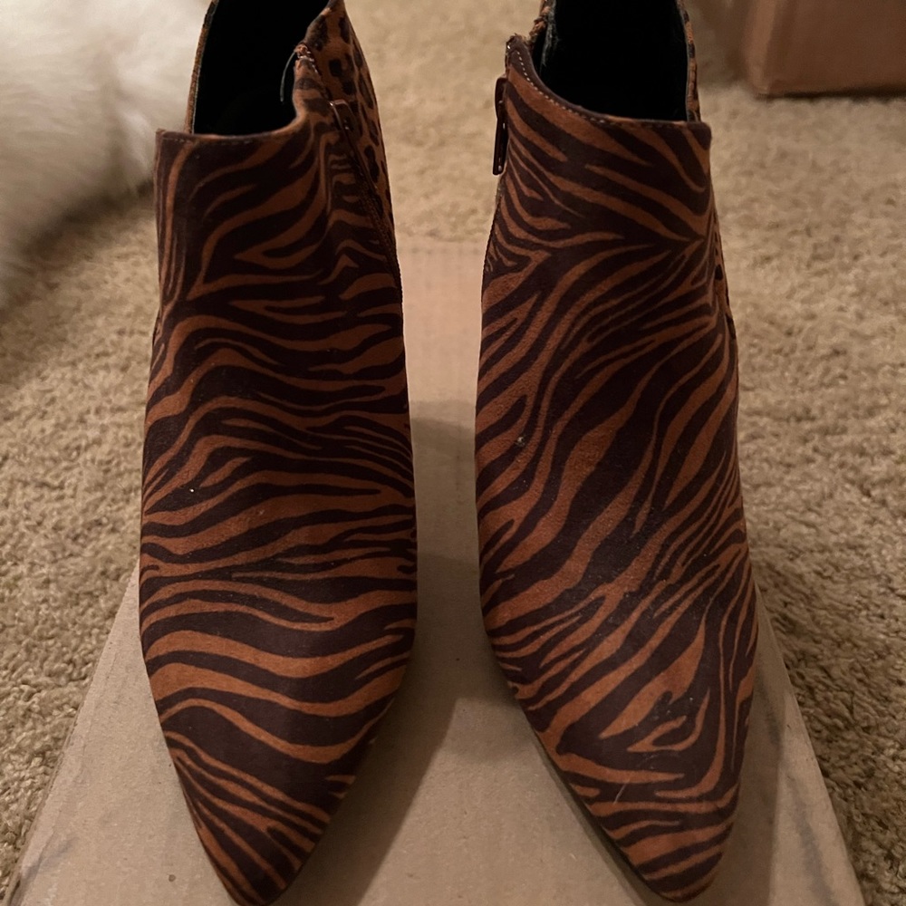 Zebra and Leopard high heel booties